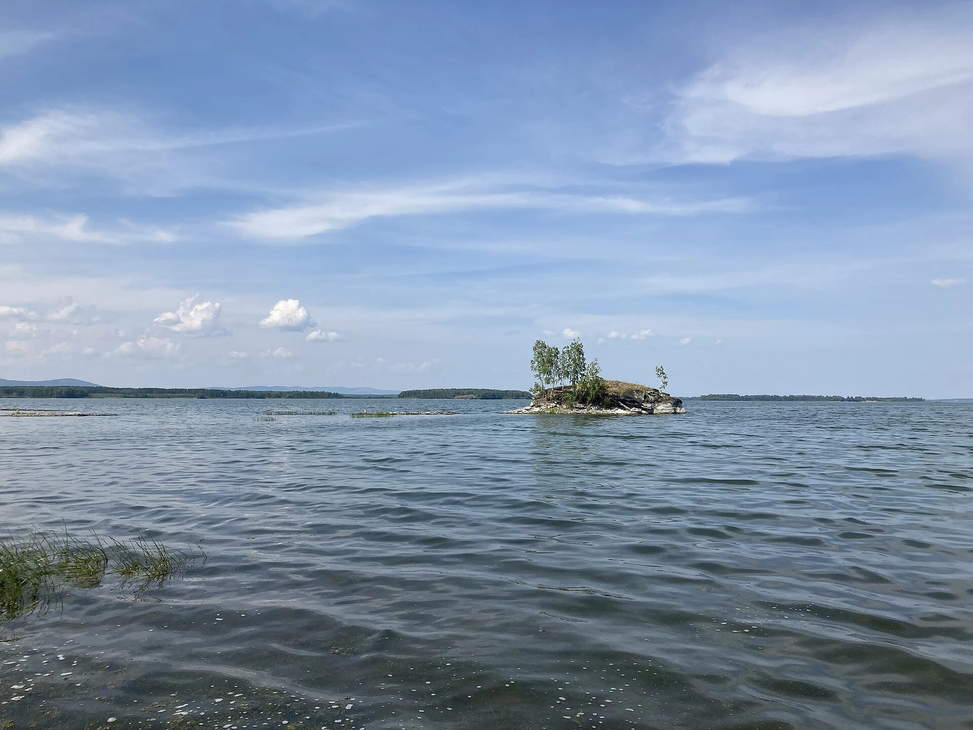 View of Irtyash Lake, Ozyorsk, Chelyabinsk Oblast, Russia.