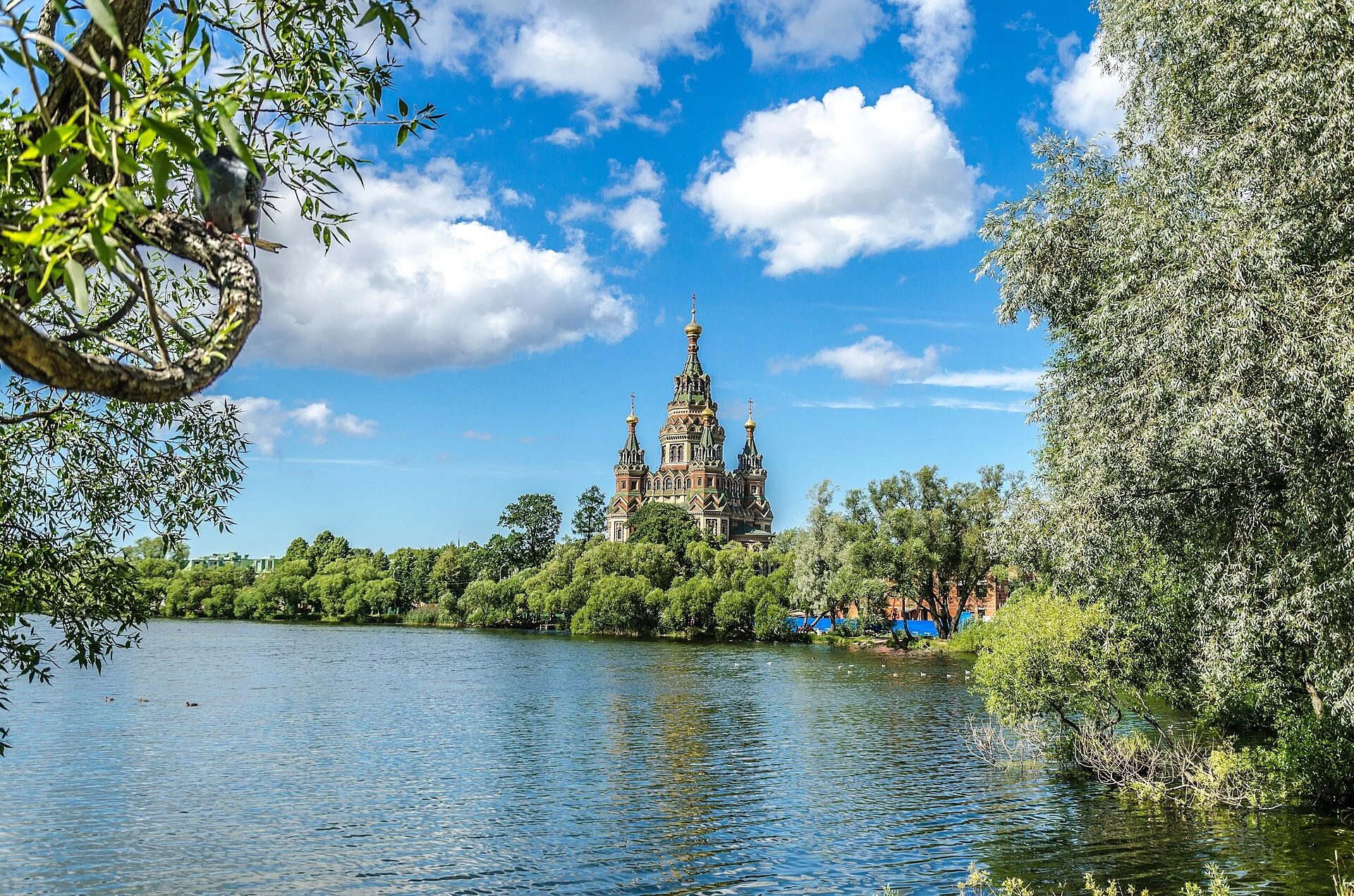 View to Saints Peter and Paul Cathedral in Peterhof
